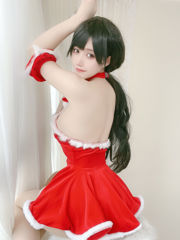 [Net Red COSER 사진] Anime Blogger Ogura Chiyo w - Red Christmas Gift Skirt