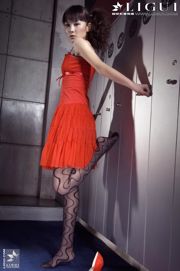 모델 Mi Huimei "당구장의 브레이크 기계"[Ligui LiGui] 아름다운 다리와 옥 발 사진