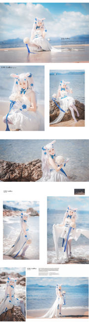[Net Red COSER] Coser Noodle Fairy - Lafite Wedding Dress yang lucu dan populer