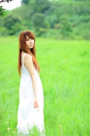 台湾の姉妹Xiaojing「農場の初夏の牧歌的な風景」美しい白いスカートシリーズ