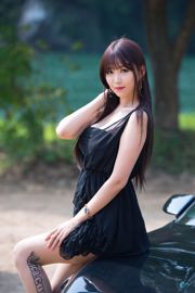 한국 최고의 자동차 모델 Li Erhui "아웃 도어 오토 쇼 슬링 드레스 시리즈"HD 사진 세트