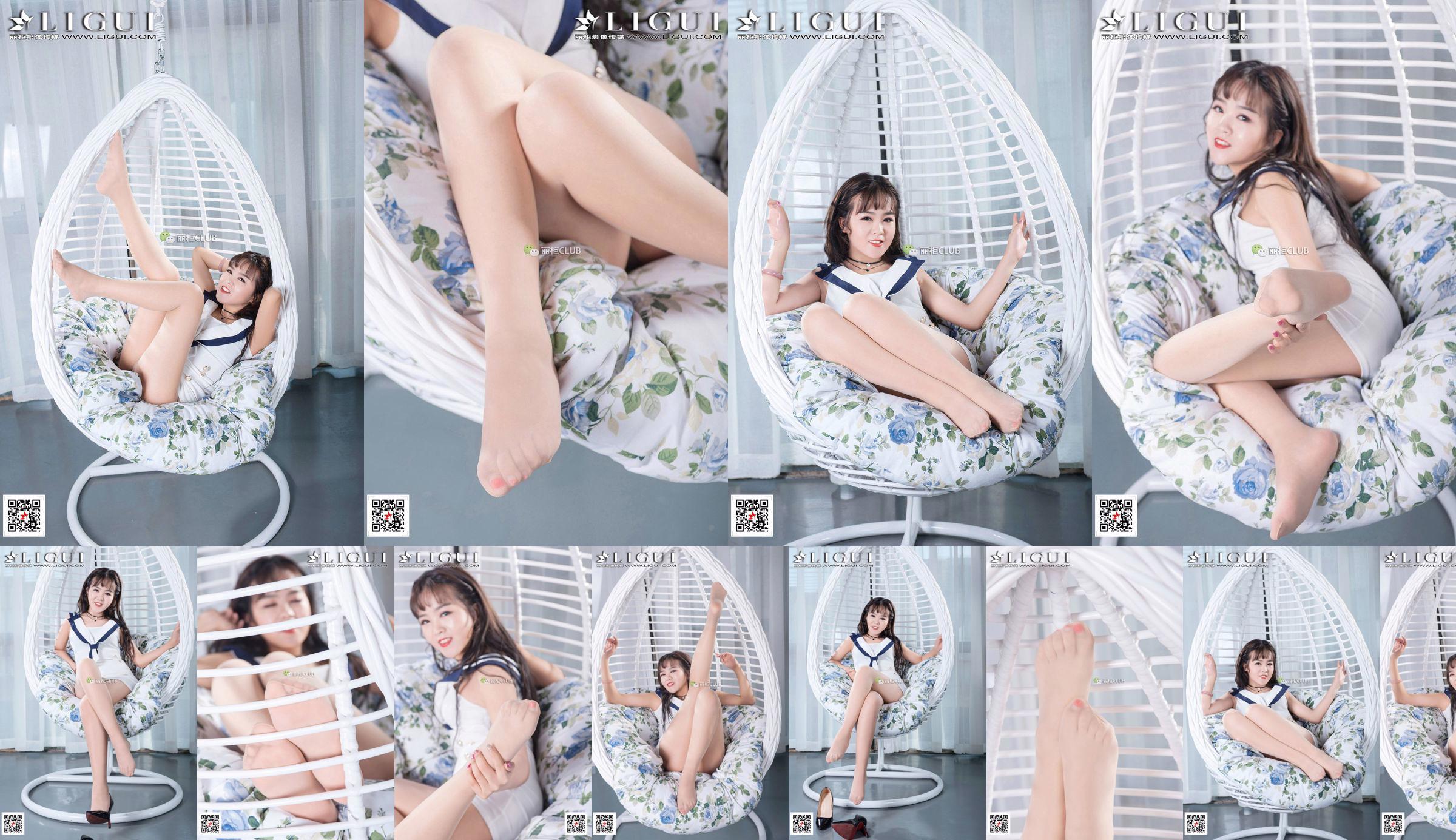 モデル劉悦「絹のような足と美しい脚のクレードルチェア」[丽柜Ligui] No.f58dfa ページ25