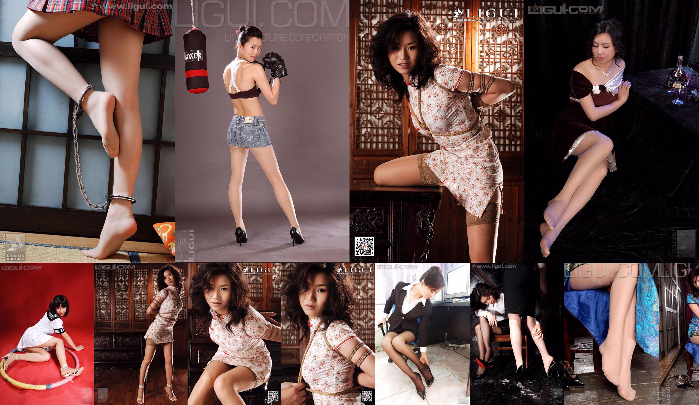 Model Yumi "Cute School Girl Shows Stockings When Working Out" [Ligui LiGui] Silk Foot Photo Picture No.eae77e Page 4