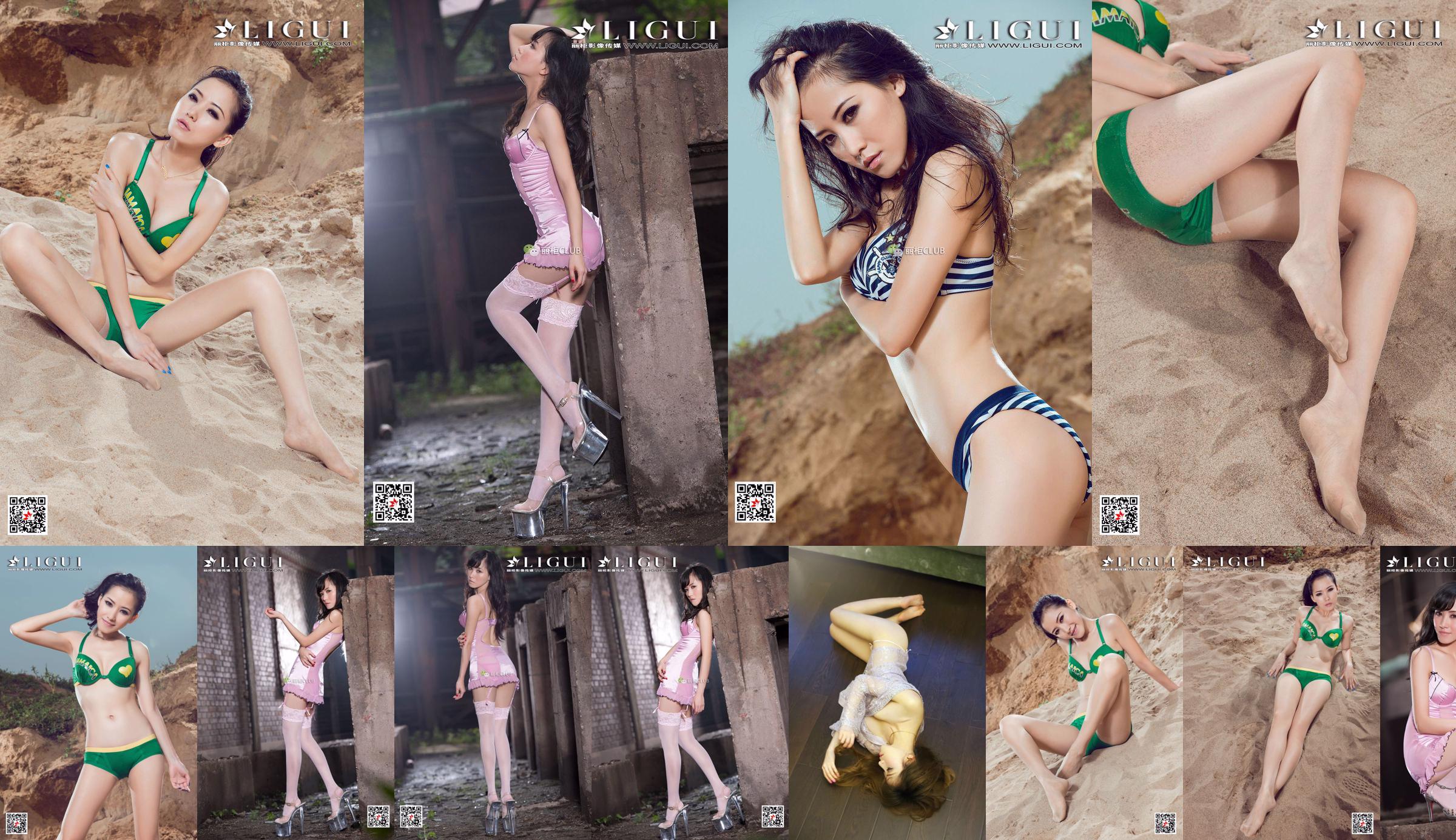[丽 柜 Ligui] Modelo Zhao Wenqing "Beach Bikini" No.b0ef76 Página 1