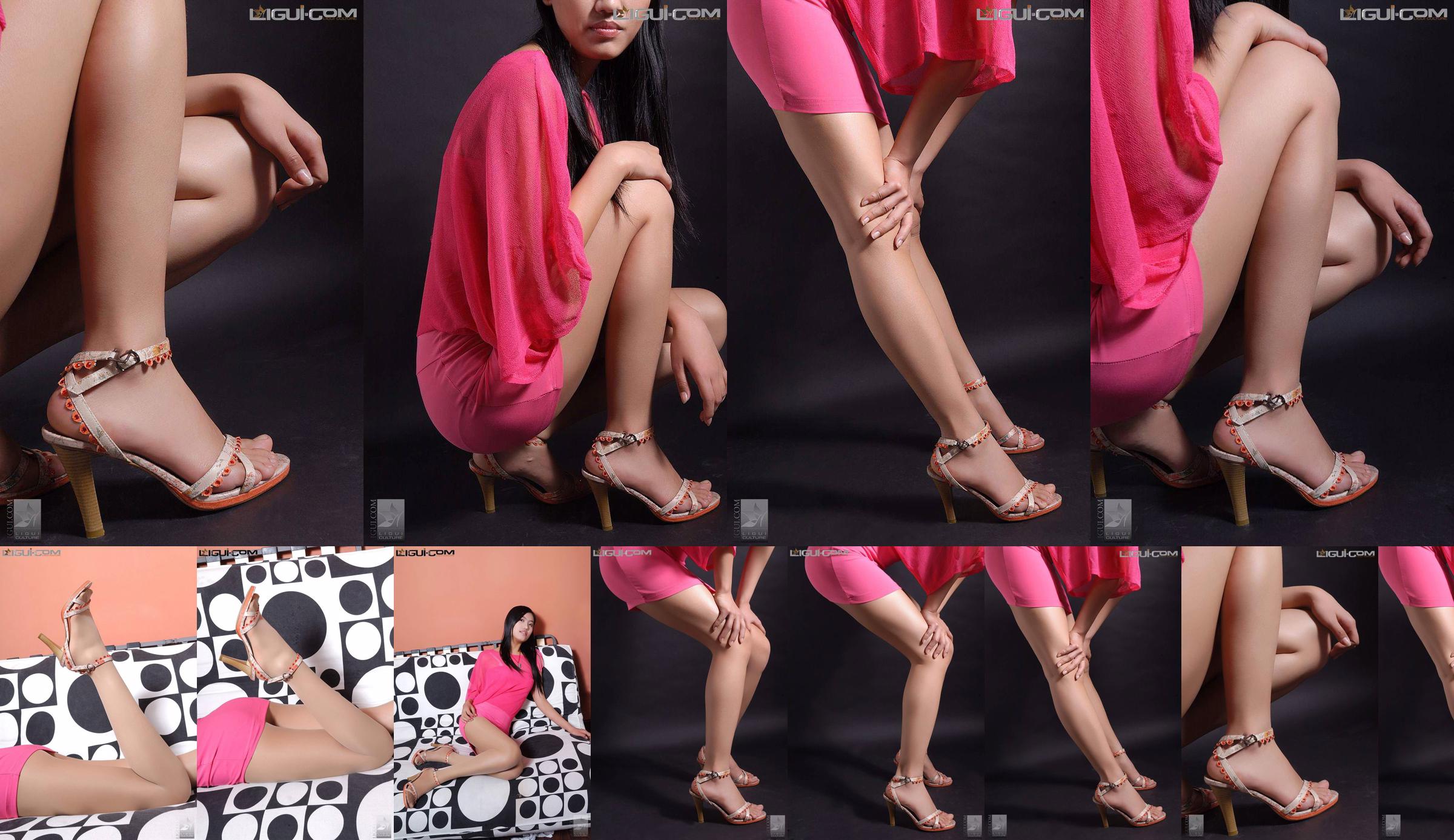Modelo Jiang Na "Preto e branco com geometria" [丽 柜 LiGui] Foto de pé de seda com foto No.fbffad Página 5