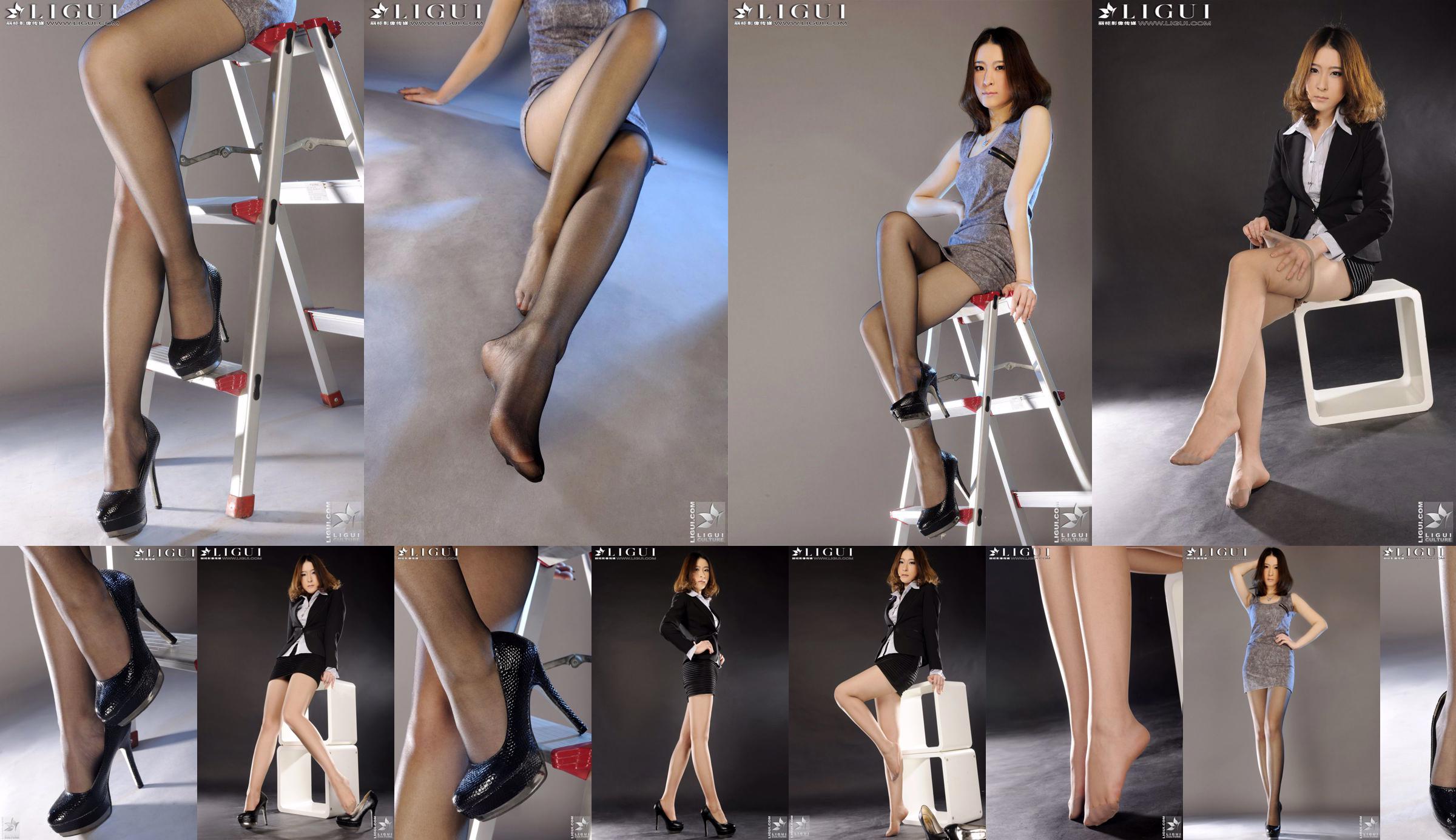 Model LiLy „Noworoczna pokusa czarnego jedwabiu” [丽 柜 LiGui] Zdjęcie Beautiful Legs and Jade Foot No.2e2872 Strona 8