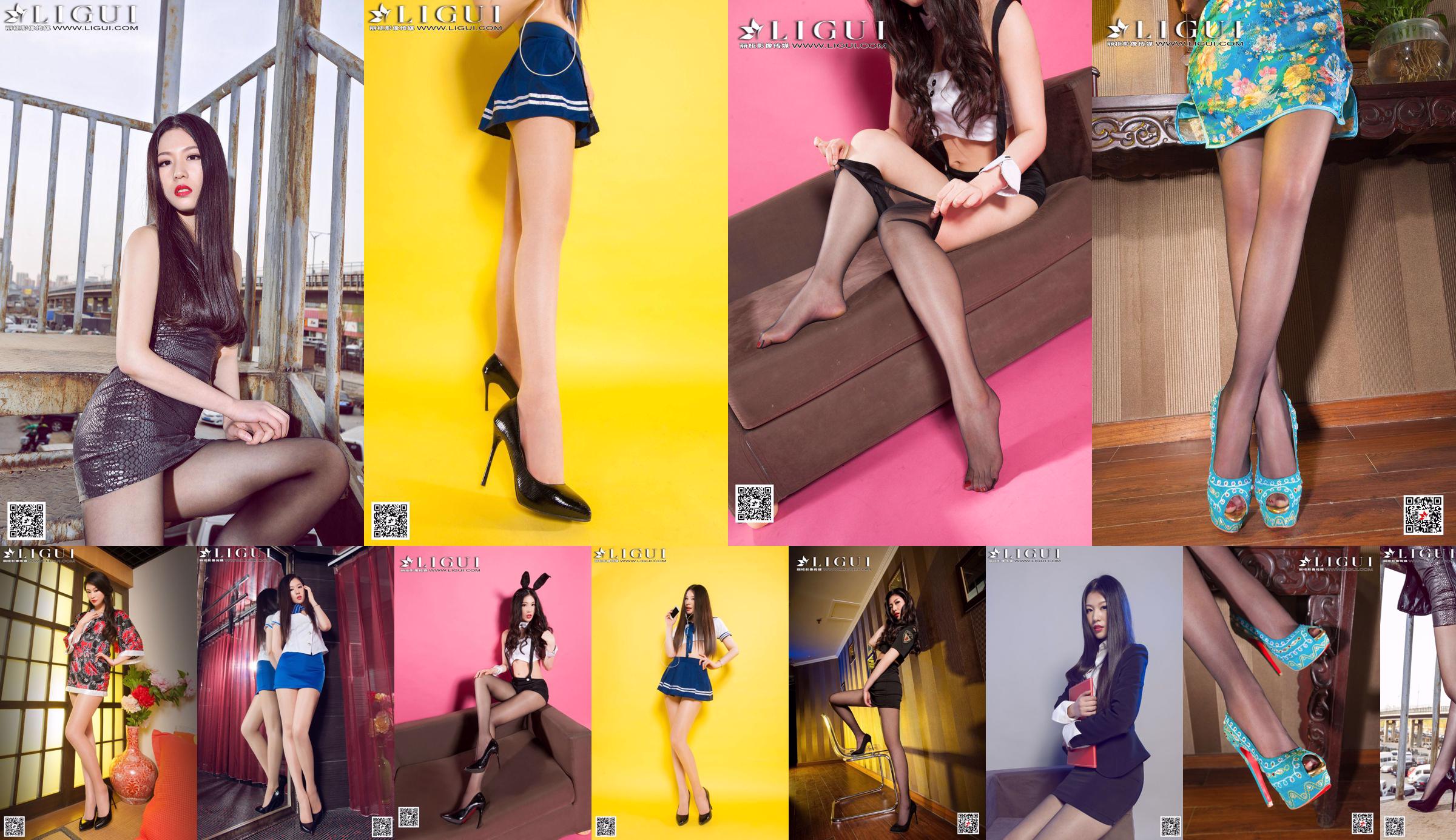 Model Jiayi "Black Silk High-heeled Policewoman Silk Foot" Complete Works [丽柜LiGui] Photograph of Beautiful Legs and Jade Feet No.672e4a Page 1